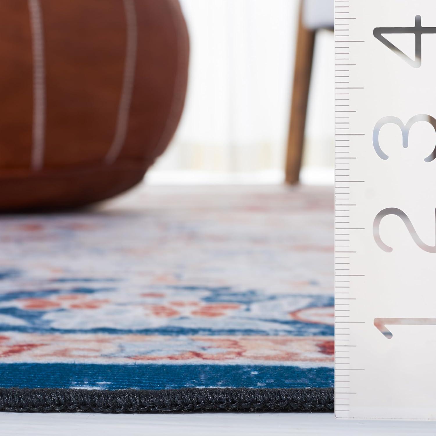 image:imageSAFAVIEH Washable Rug Tucson Collection 8 x 10 Grey amp Rust Slip Resistant amp Easy to Clean Ideal for Living Room Bedroom Dining Space TSN117FBeigeRust