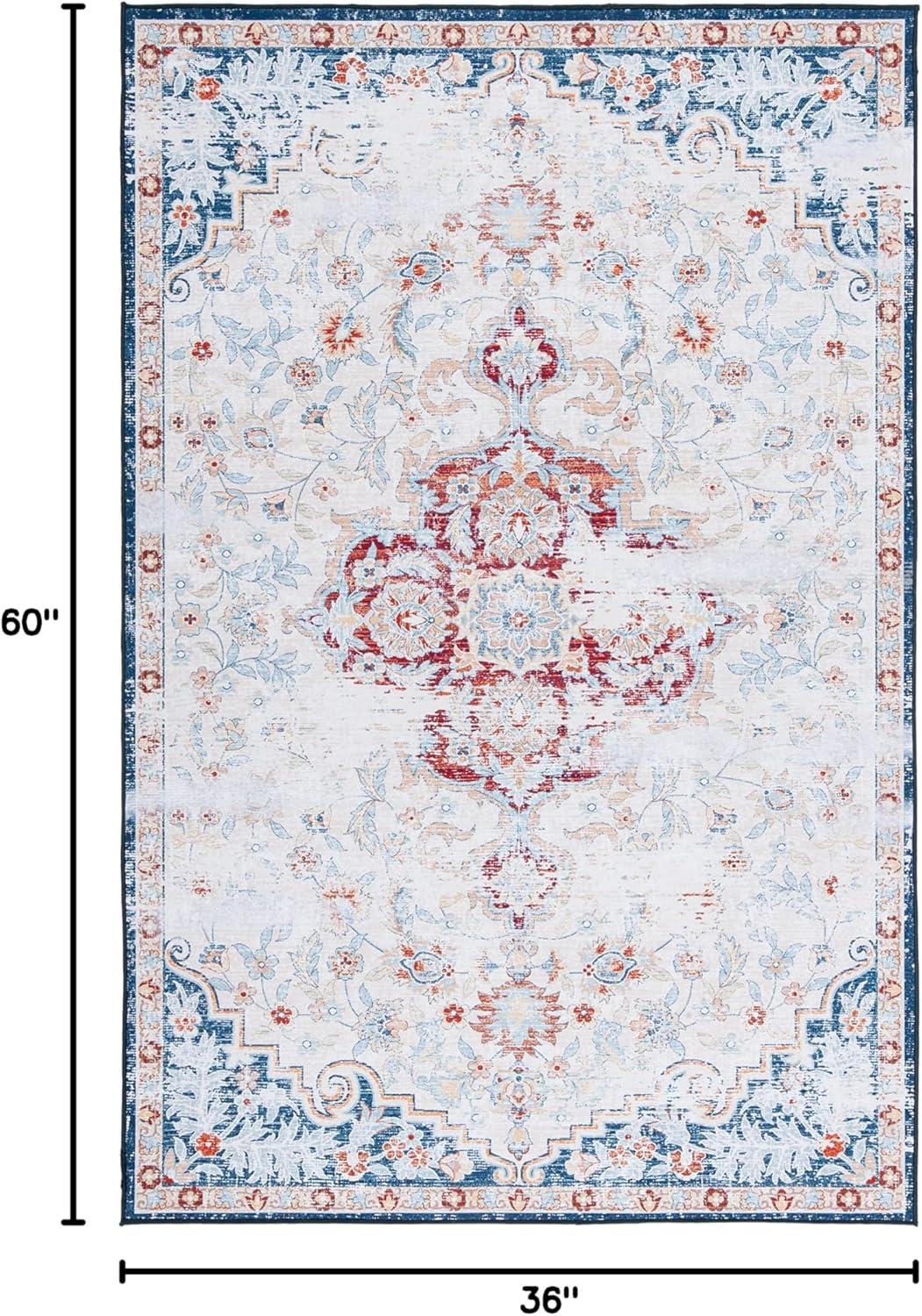 image:imageSAFAVIEH Washable Rug Tucson Collection 8 x 10 Grey amp Rust Slip Resistant amp Easy to Clean Ideal for Living Room Bedroom Dining Space TSN117FBeigeRust