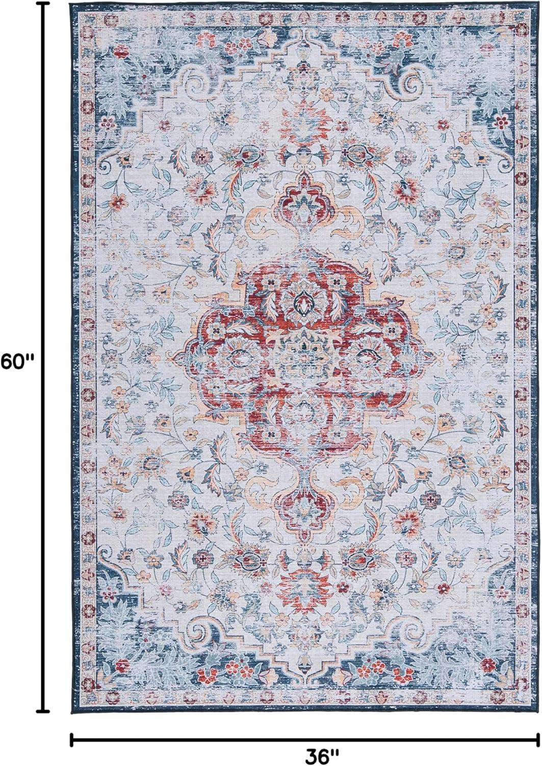 image:imageSAFAVIEH Washable Rug Tucson Collection 8 x 10 Grey amp Rust Slip Resistant amp Easy to Clean Ideal for Living Room Bedroom Dining Space TSN117FGreyRust