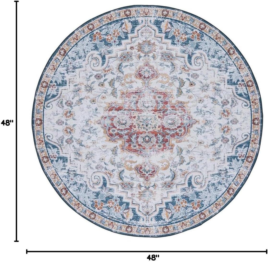image:imageSAFAVIEH Washable Rug Tucson Collection 8 x 10 Grey amp Rust Slip Resistant amp Easy to Clean Ideal for Living Room Bedroom Dining Space TSN117FGreyRust