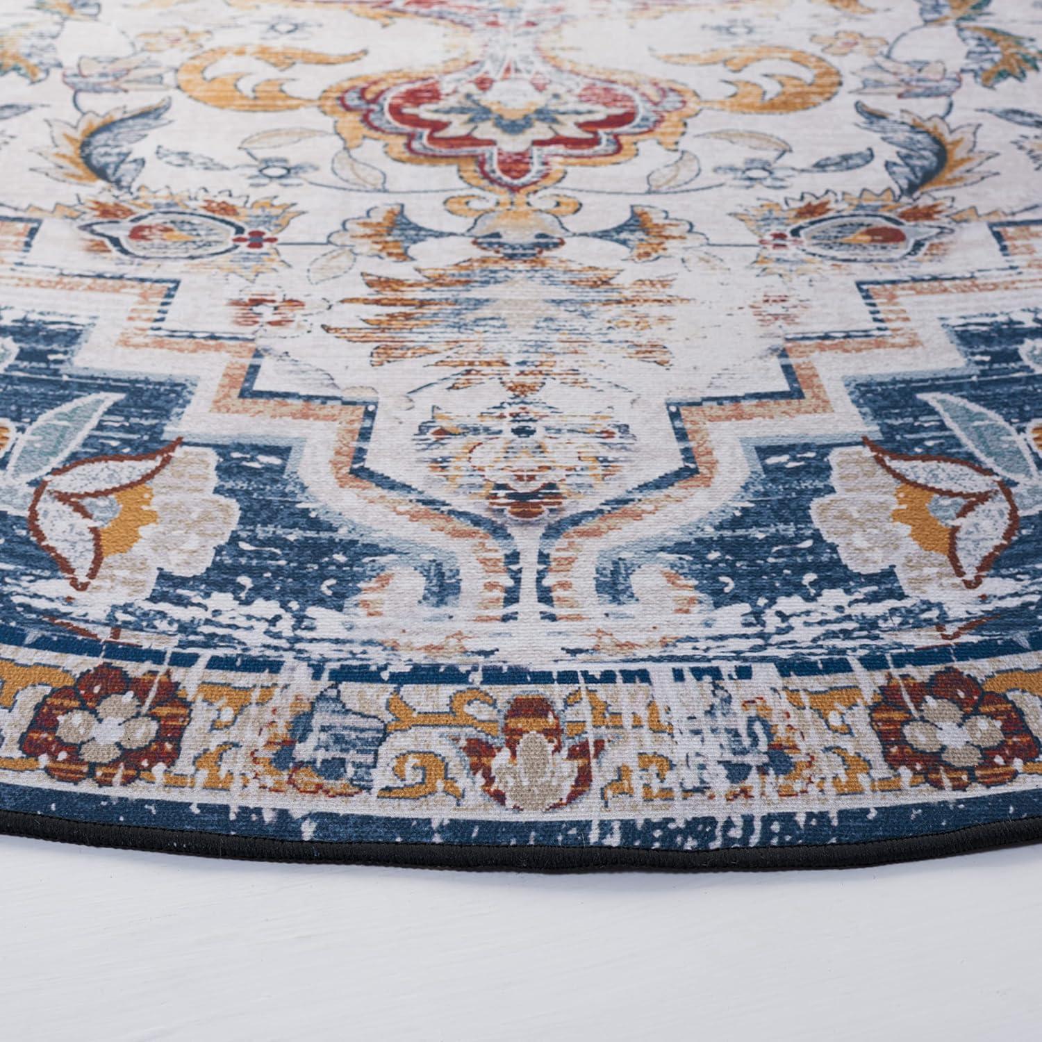 image:imageSAFAVIEH Washable Rug Tucson Collection 8 x 10 Grey amp Rust Slip Resistant amp Easy to Clean Ideal for Living Room Bedroom Dining Space TSN117FGreyRust