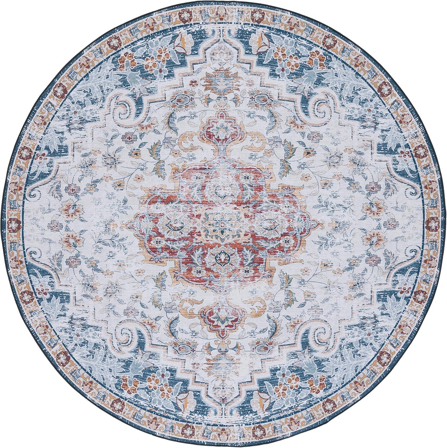 image:imageSAFAVIEH Washable Rug Tucson Collection 8 x 10 Grey amp Rust Slip Resistant amp Easy to Clean Ideal for Living Room Bedroom Dining Space TSN117FGreyRust