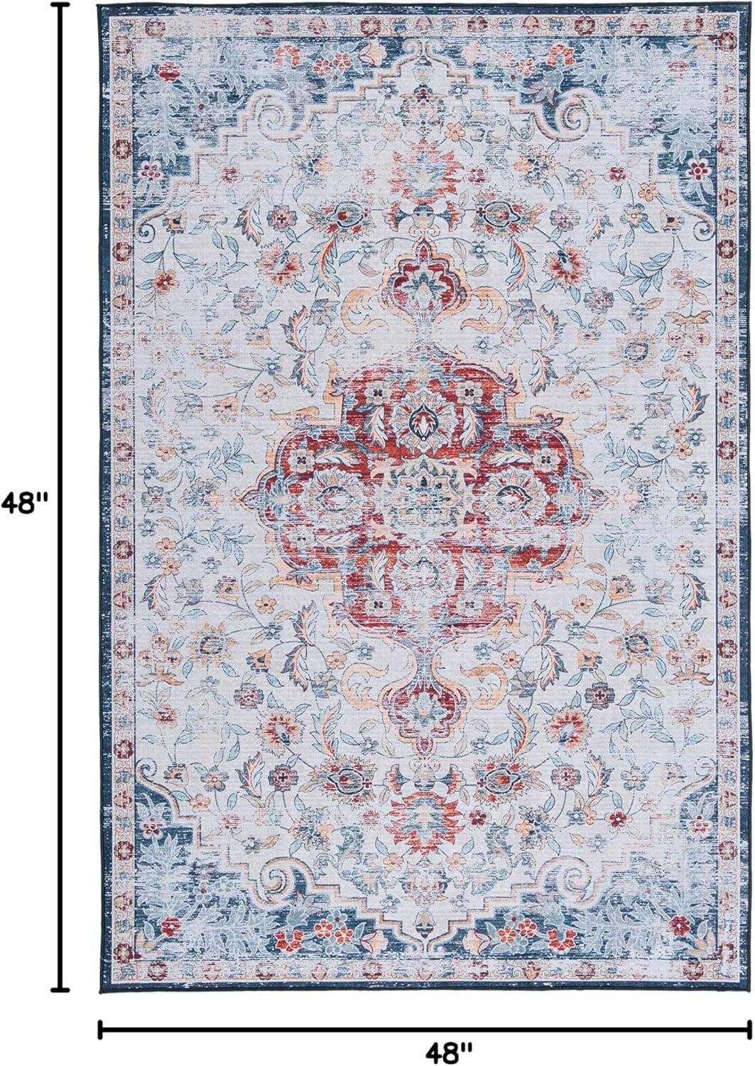 image:imageSAFAVIEH Washable Rug Tucson Collection 8 x 10 Grey amp Rust Slip Resistant amp Easy to Clean Ideal for Living Room Bedroom Dining Space TSN117FGreyRust
