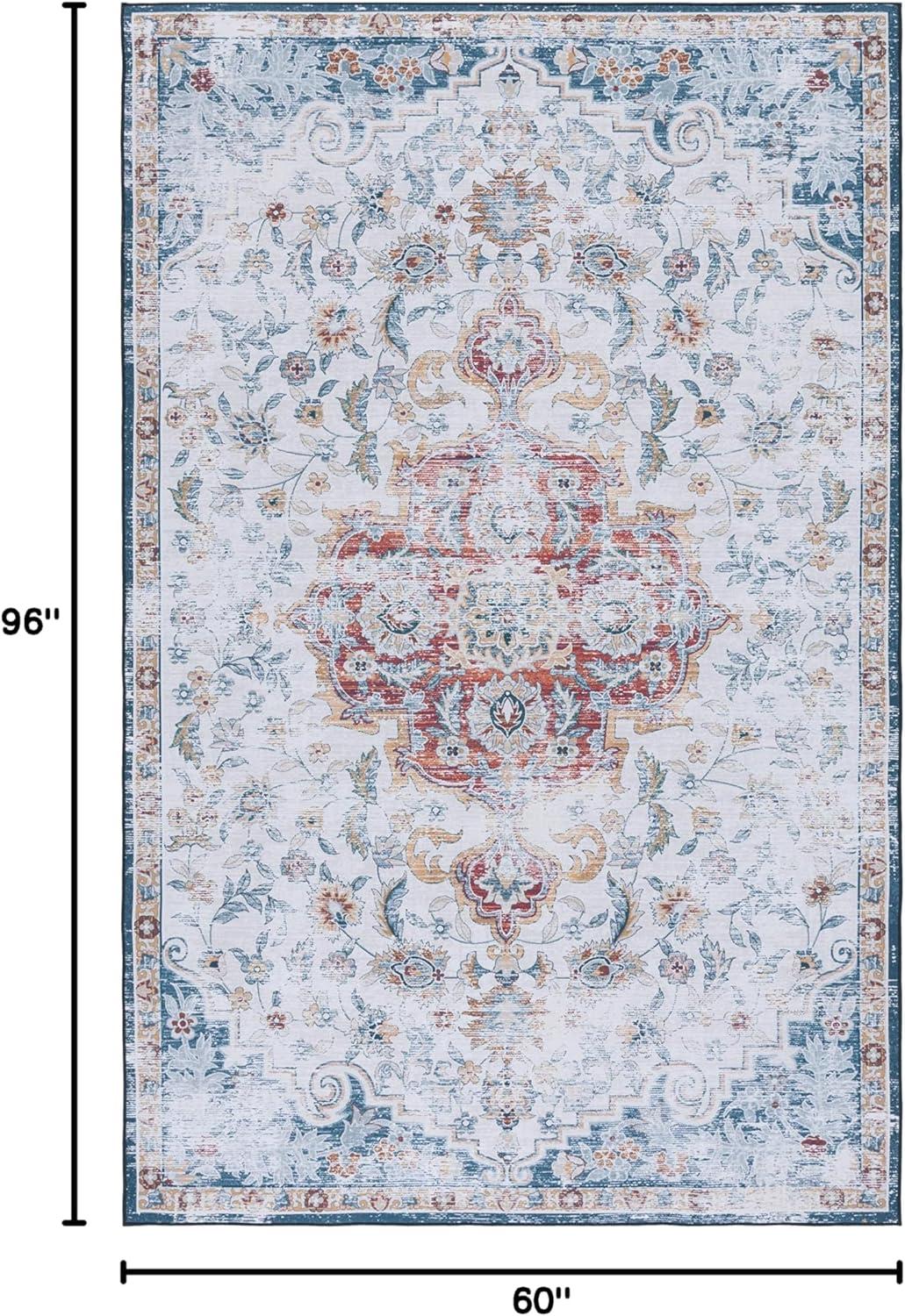 image:imageSAFAVIEH Washable Rug Tucson Collection 8 x 10 Grey amp Rust Slip Resistant amp Easy to Clean Ideal for Living Room Bedroom Dining Space TSN117FGreyRust