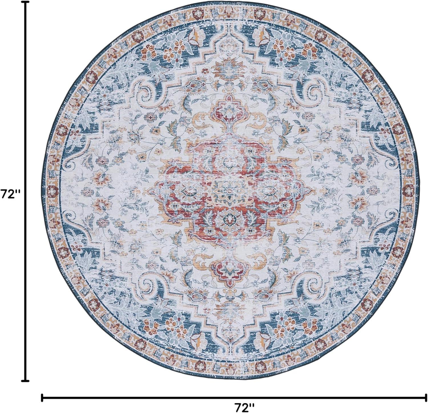 image:imageSAFAVIEH Washable Rug Tucson Collection 8 x 10 Grey amp Rust Slip Resistant amp Easy to Clean Ideal for Living Room Bedroom Dining Space TSN117FGreyRust
