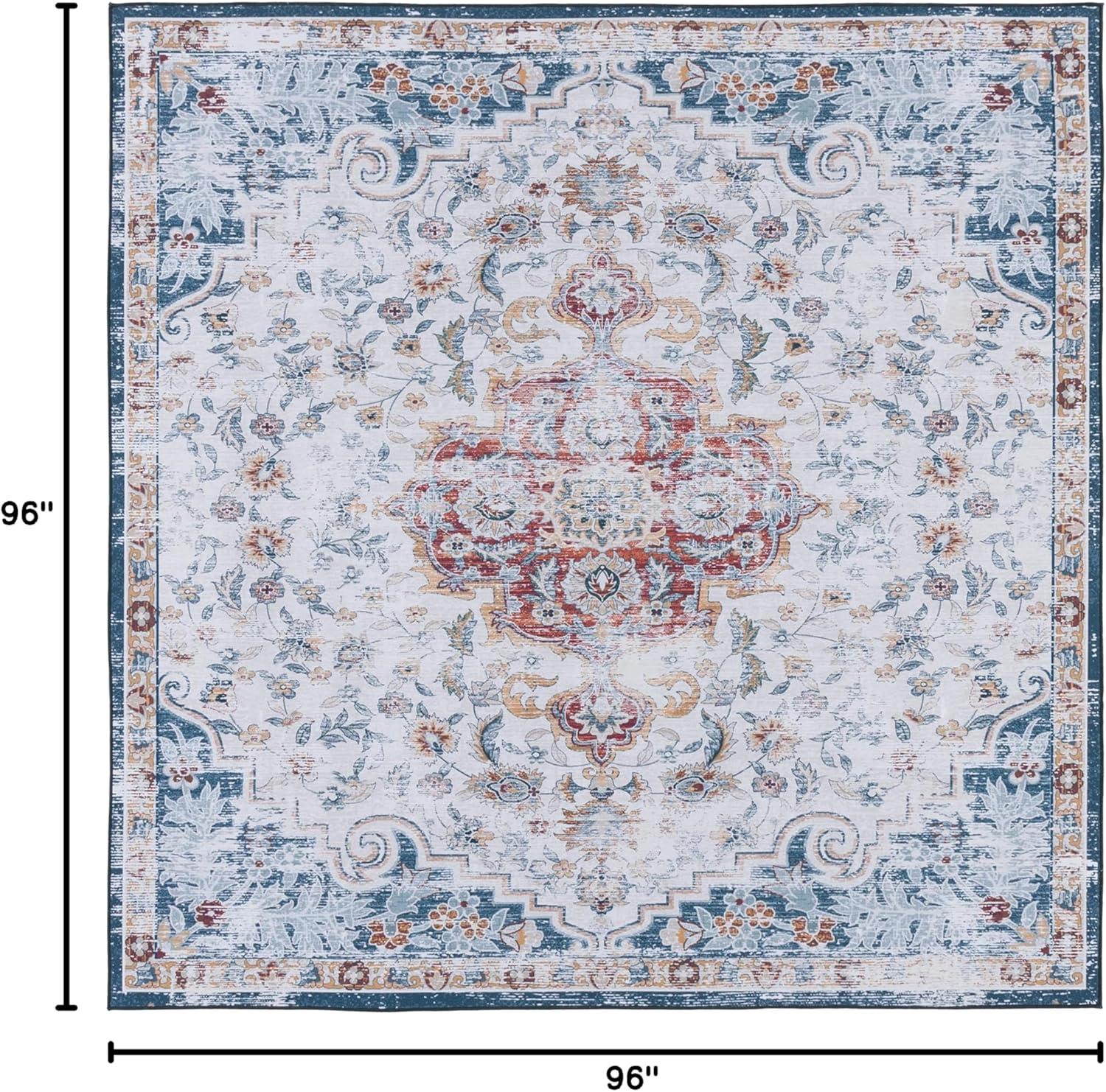 image:imageSAFAVIEH Washable Rug Tucson Collection 8 x 10 Grey amp Rust Slip Resistant amp Easy to Clean Ideal for Living Room Bedroom Dining Space TSN117FGreyRust