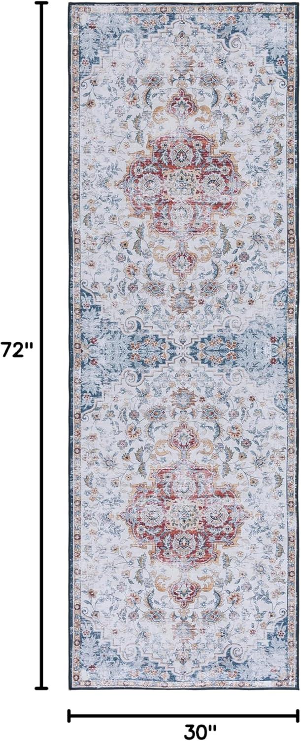 image:imageSAFAVIEH Washable Rug Tucson Collection 8 x 10 Grey amp Rust Slip Resistant amp Easy to Clean Ideal for Living Room Bedroom Dining Space TSN117FGreyRust