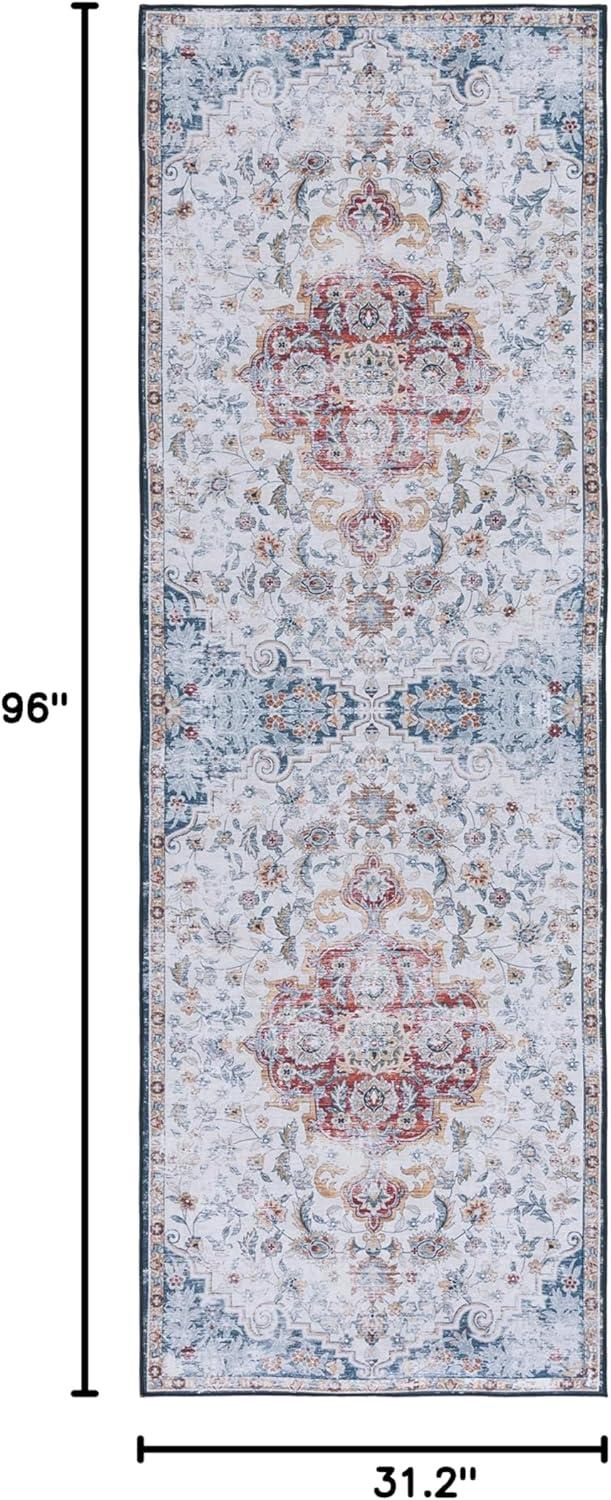 image:imageSAFAVIEH Washable Rug Tucson Collection 8 x 10 Grey amp Rust Slip Resistant amp Easy to Clean Ideal for Living Room Bedroom Dining Space TSN117FGreyRust