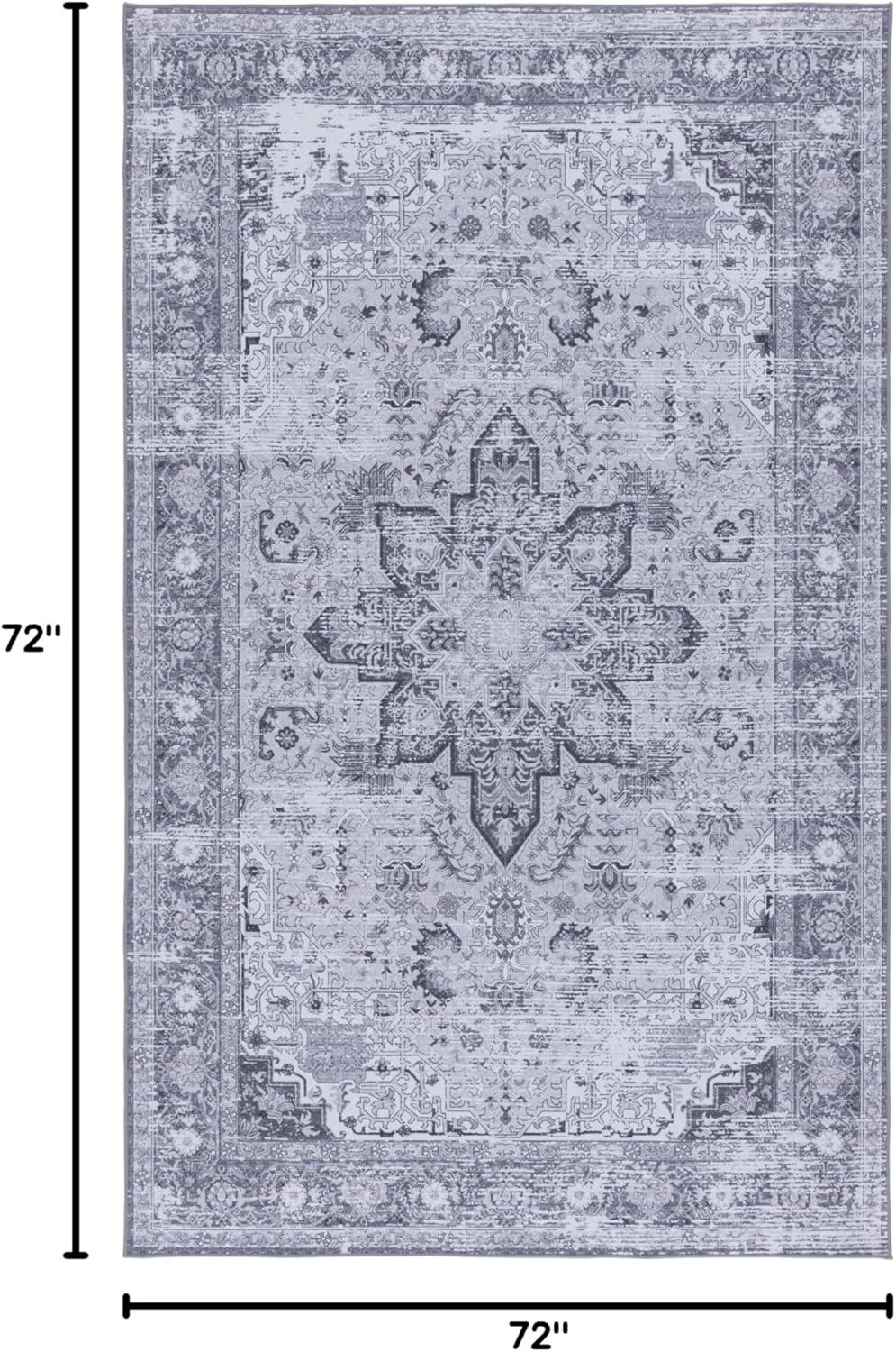 image:imageSAFAVIEH Washable Rug Tucson Collection 8 x 10 Ivory amp Red Slip Resistant amp Easy to Clean Ideal for Living Room Bedroom Dining Space TSN113ADark GreyGrey
