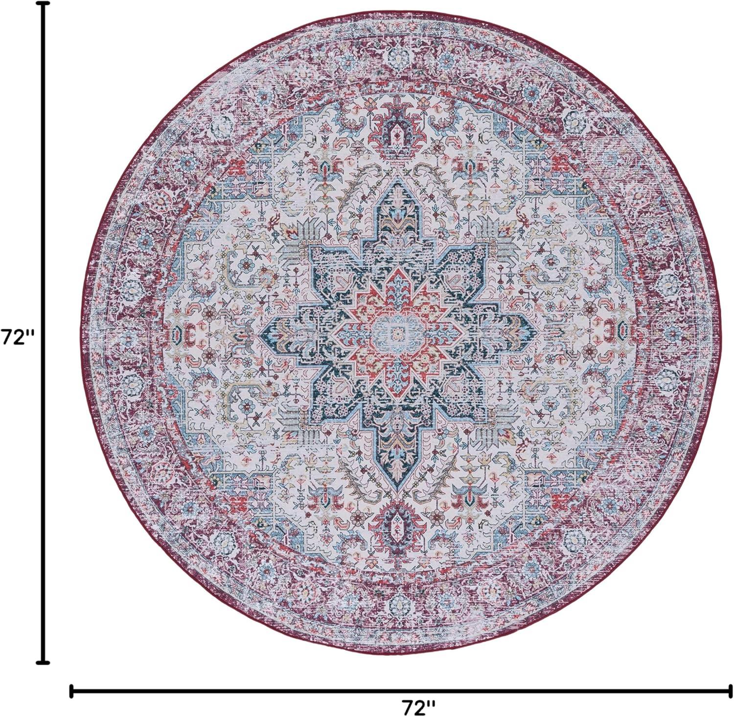image:imageSAFAVIEH Washable Rug Tucson Collection 8 x 10 Ivory amp Red Slip Resistant amp Easy to Clean Ideal for Living Room Bedroom Dining Space TSN113AIvoryRed
