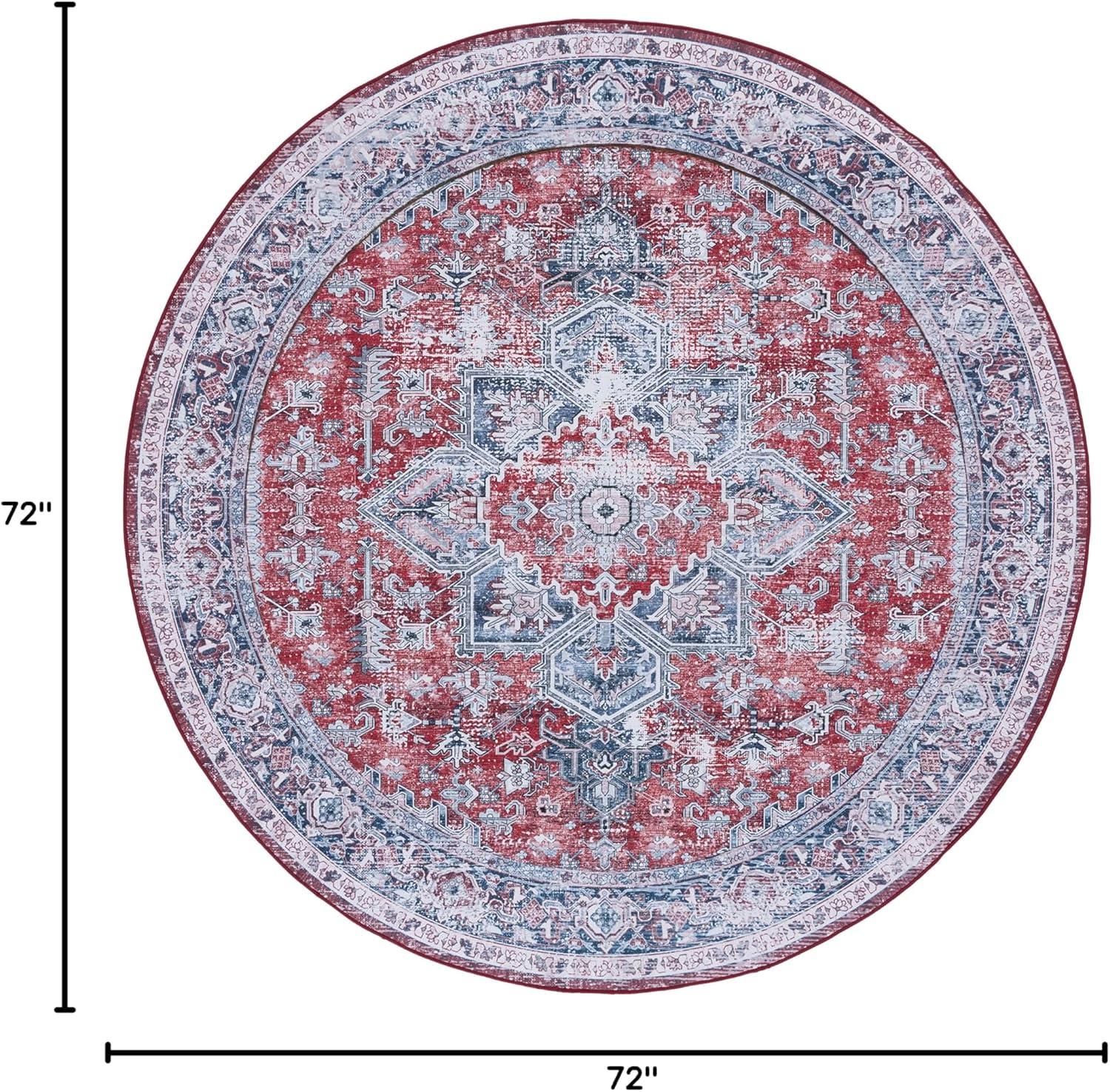 image:imageSAFAVIEH Washable Rug Tucson Collection 8 x 10 Red amp Navy Slip Resistant amp Easy to Clean Ideal for Living Room Bedroom Dining Space TSN101SRedNavy