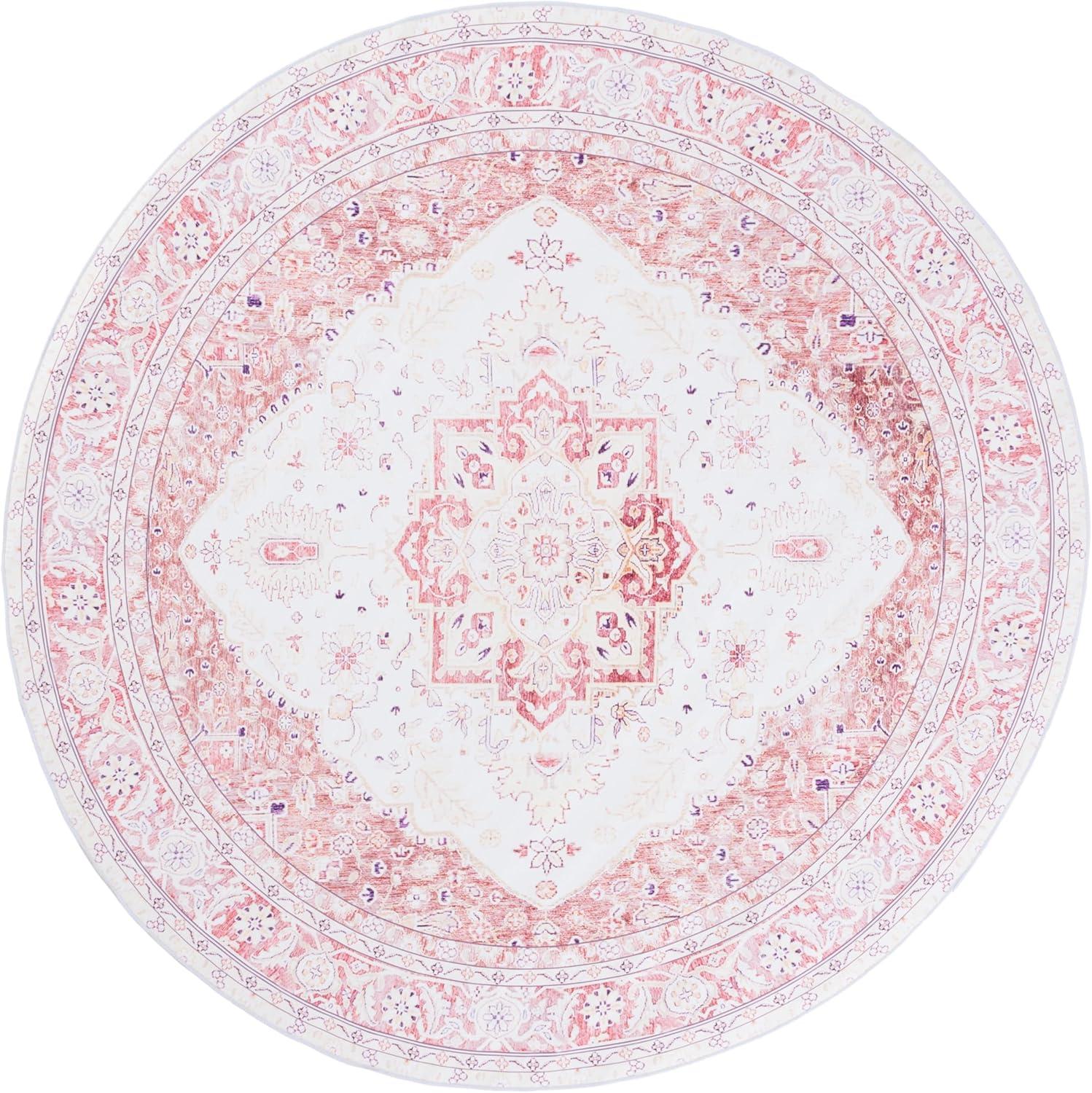 image:imageSAFAVIEH Washable Rug Tucson Collection 9 x 12 Red amp Beige Slip Resistant amp Easy to Clean Ideal for Living Room Bedroom Dining Space TSN107QBeigeRust