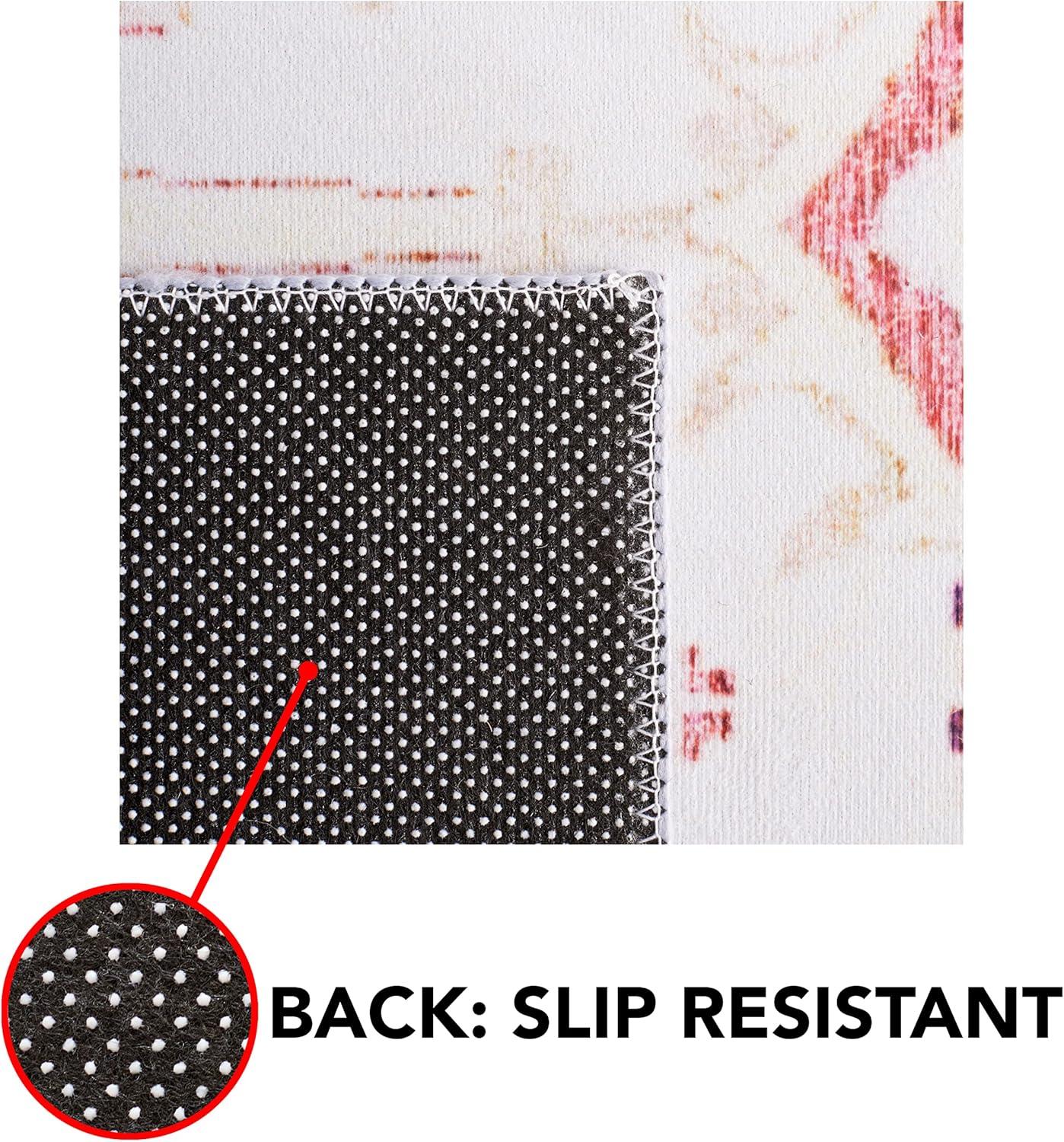 image:imageSAFAVIEH Washable Rug Tucson Collection 9 x 12 Red amp Beige Slip Resistant amp Easy to Clean Ideal for Living Room Bedroom Dining Space TSN107QBeigeRust
