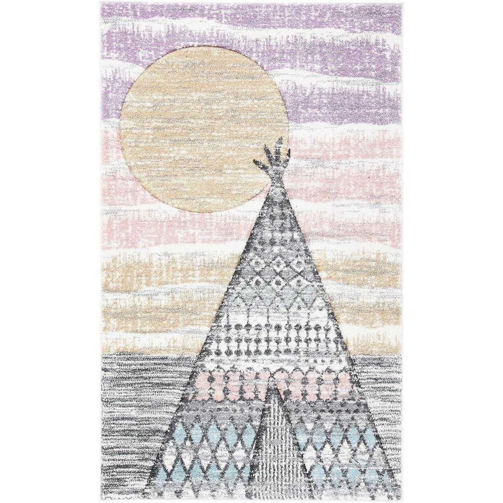 image:imageSAFAVIEH Carousel Kids Collection Accent Rug 4 x 6 Grey amp Pink Boho Design NonShedding amp Easy Care Ideal for High Traffic Areas for Boys amp Girls in Playroom Nursery Bedroom CRK117FGreyPink