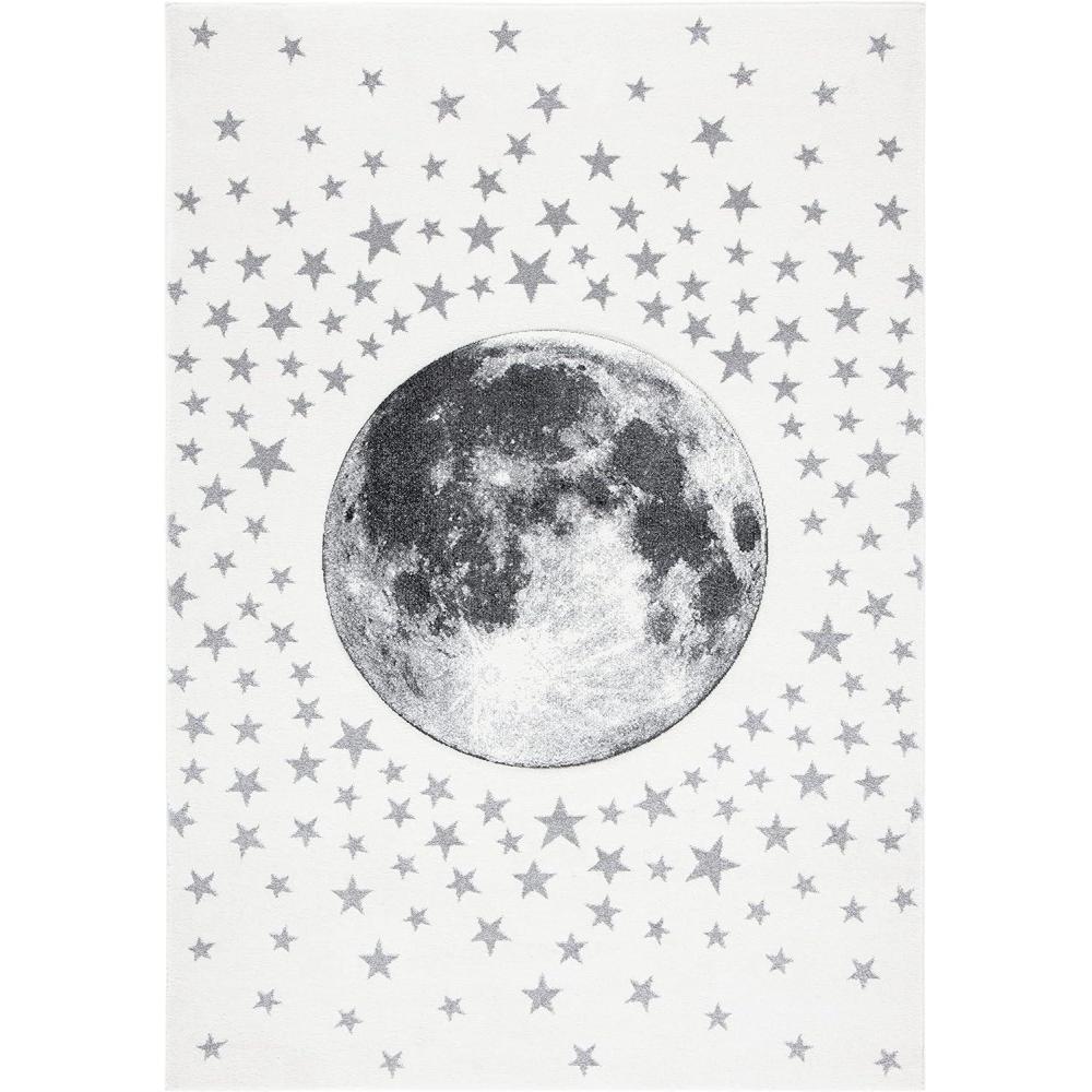 image:imageSAFAVIEH Carousel Kids Collection Area Rug 53 x 76 Light Grey amp White NonShedding amp Easy Care Ideal for High Traffic Areas for Boys amp Girls in Playroom Nursery Bedroom CRK135FIvoryGrey