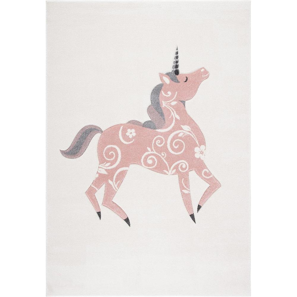 image:imageSAFAVIEH Carousel Kids Collection Area Rug  53 x 76 Pink amp Ivory NonShedding amp Easy Care Ideal for High Traffic Areas for Boys amp Girls in Playroom Nursery Bedroom CRK163PIvoryPink