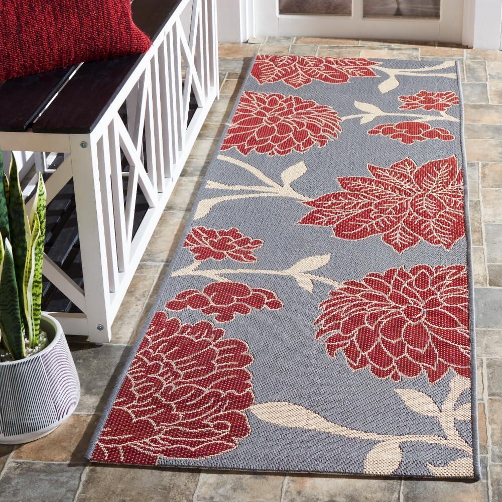 image:imageSAFAVIEH Courtyard Collection 8 x 10 Anthracite  Red CY7321 Indoor Outdoor Waterproof Easy Cleaning Patio Backyard Mudroom Area RugAnthraciteRed