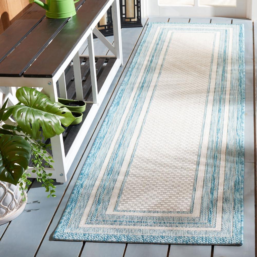 image:imageSAFAVIEH Courtyard Collection 8 x 10 Natural Black CY8475 Indoor Outdoor Patio Backyard Mudroom Area RugIvoryAqua