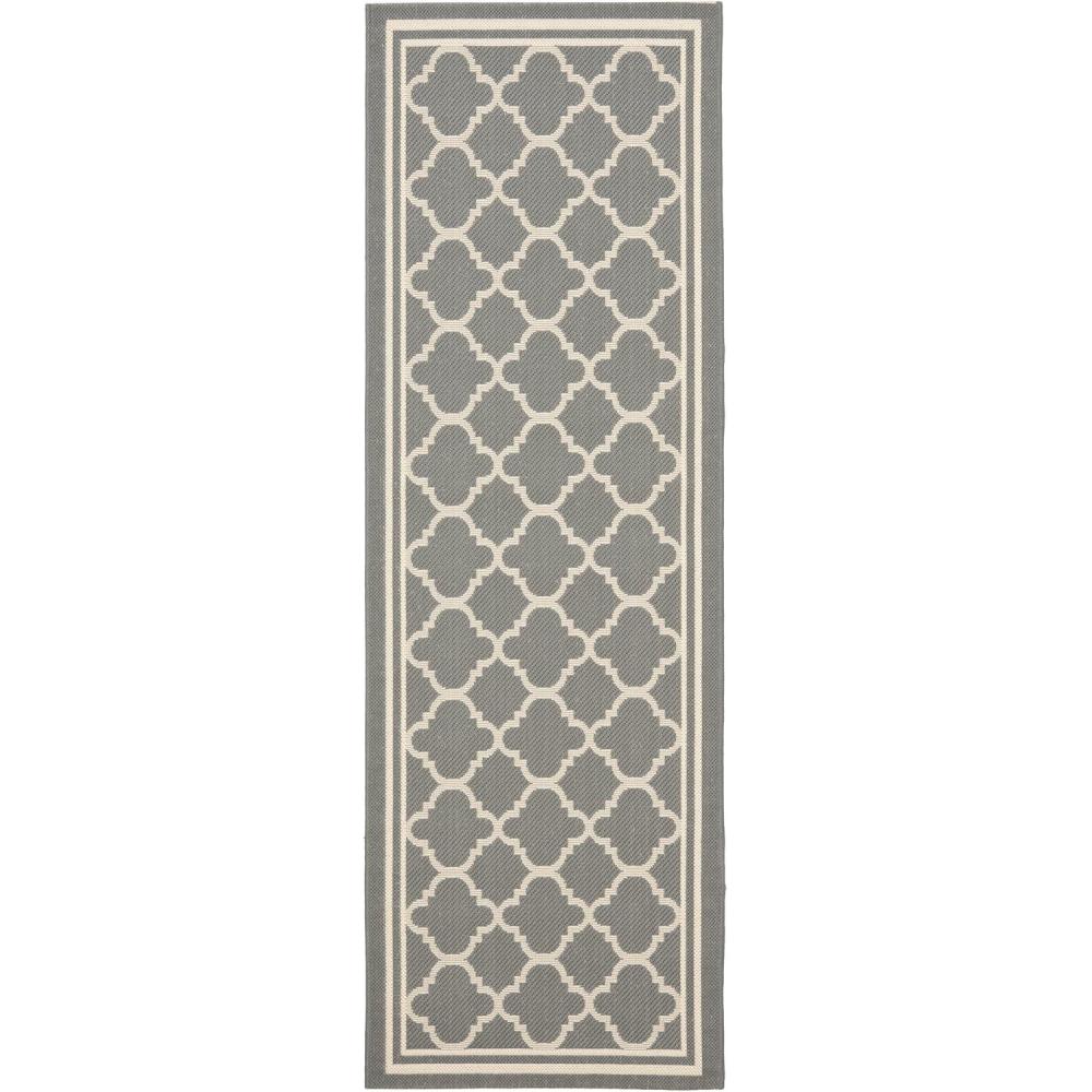 image:imageSAFAVIEH Courtyard Collection 8 x 11 NavyBeige CY6918 Trellis Indoor Outdoor Splashproof Easy Scrubbing Patio Backyard Mudroom Area RugAnthraciteBeige