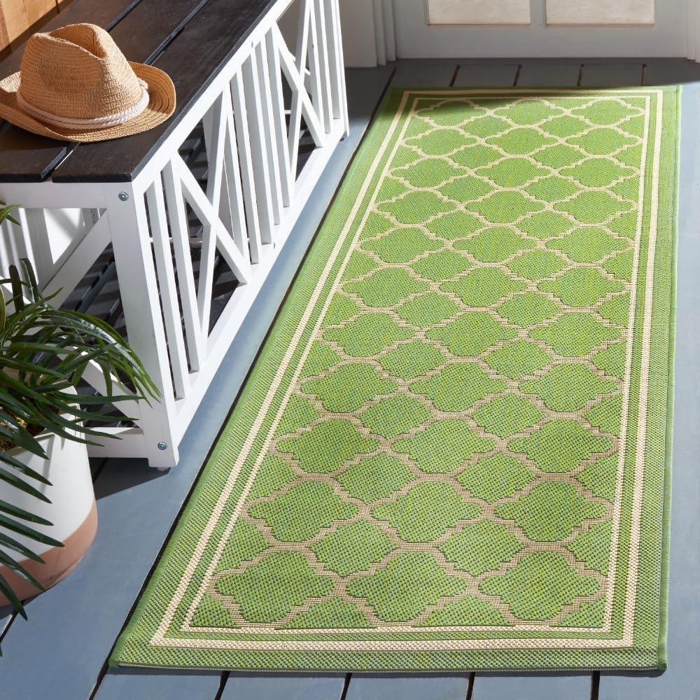 image:imageSAFAVIEH Courtyard Collection 8 x 11 NavyBeige CY6918 Trellis Indoor Outdoor Splashproof Easy Scrubbing Patio Backyard Mudroom Area RugGreenBeige