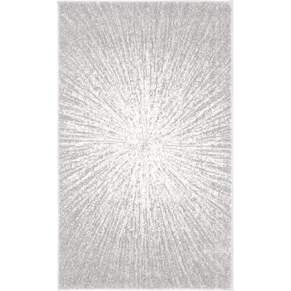 image:imageSAFAVIEH Evoke Collection 51 x 76 FuchsiaCream EVK228R Abstract Burst NonShedding Living Room Bedroom Area RugDark GreyIvory