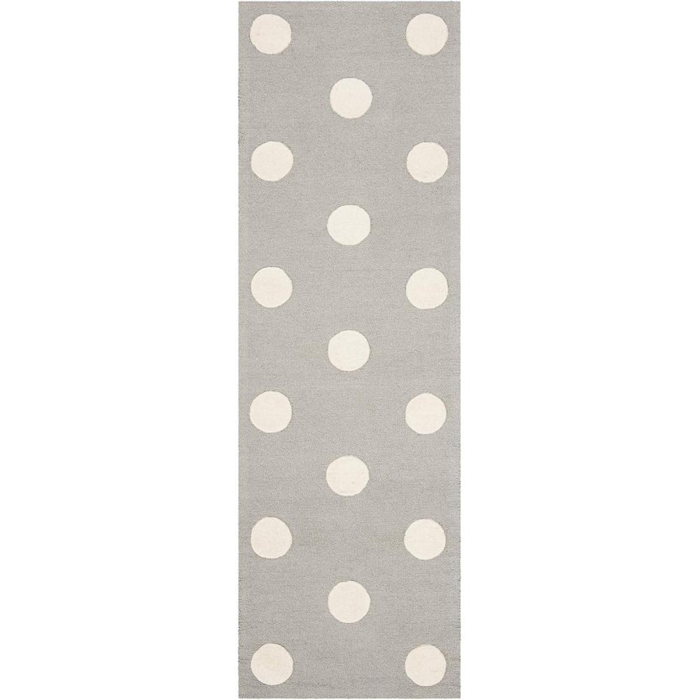 image:imageSAFAVIEH Kids Collection Area Rug 5 x 7 Ivory amp Black Handmade Polka Dot Wool Ideal for High Traffic Areas in Living Room Bedroom SFK904DGreyIvory