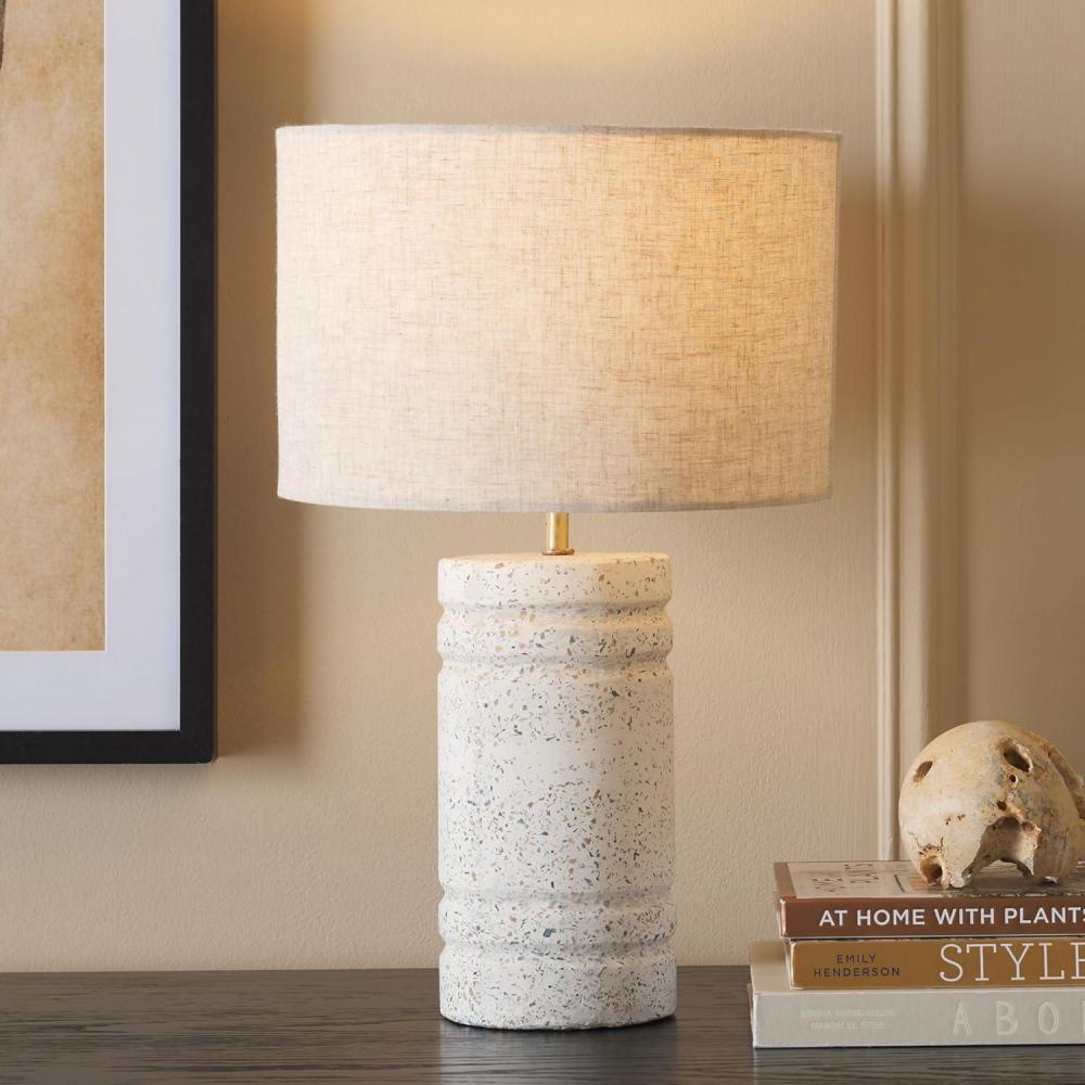 image:imageSAFAVIEH Lighting Collection Azalea White Terrazzo 19inch Table Lamp LED Bulb Included