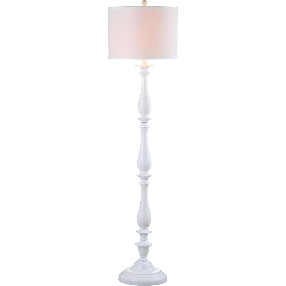 image:imageSAFAVIEH Lighting Collection Bessie Farmhouse Candlestick Metal White 62inch Living Room Bedroom Home Office Standing Floor Lamp LED Bulb Included