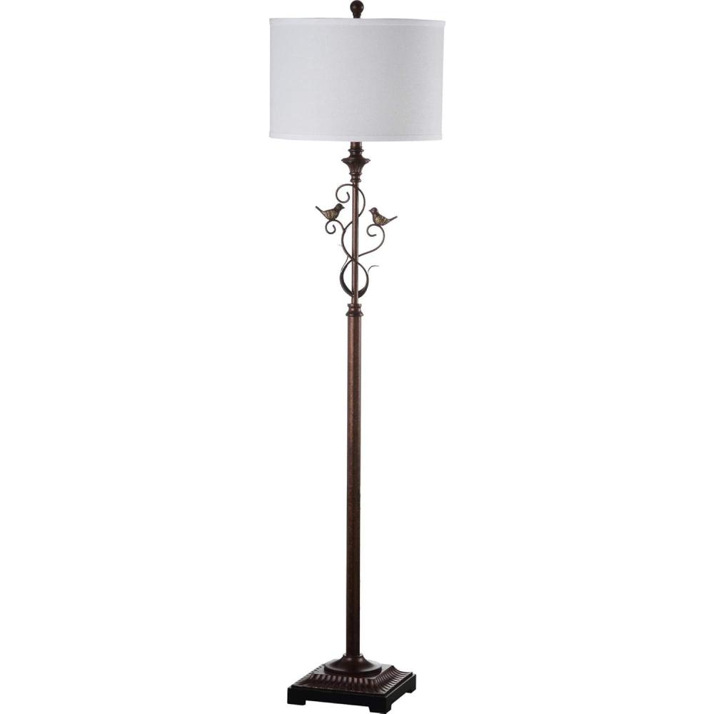 image:imageSAFAVIEH Lighting Collection Birdsong Traditional Rustic Farmhouse OilRubbed Bronze 61inch Living Room Bedroom Home Office Standing Floor Lamp LED Bulb Included