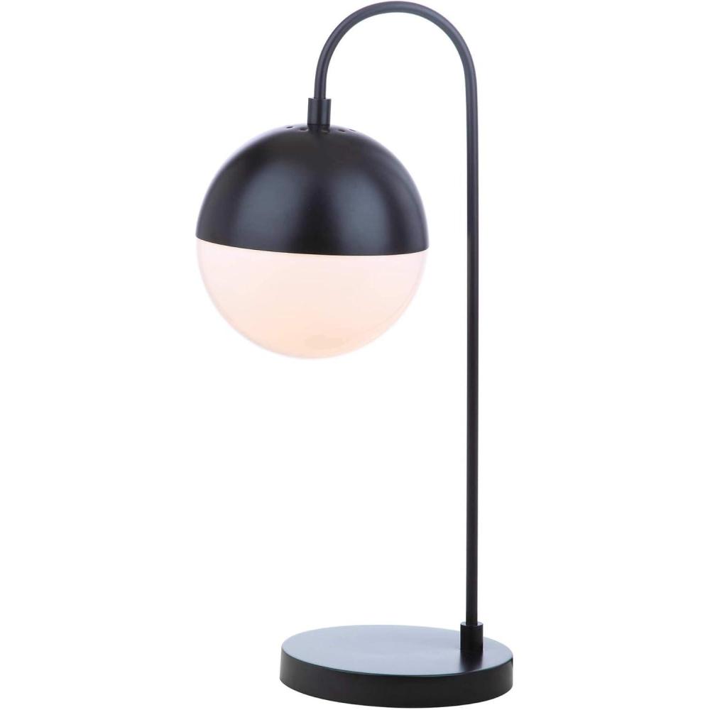 image:imageSAFAVIEH Lighting Collection Cappi Modern Black Orb 21inch Bedroom Living Room Home Office Desk Dorm Study Nightstand Task Table Lamp LED Bulb IncludedBlack