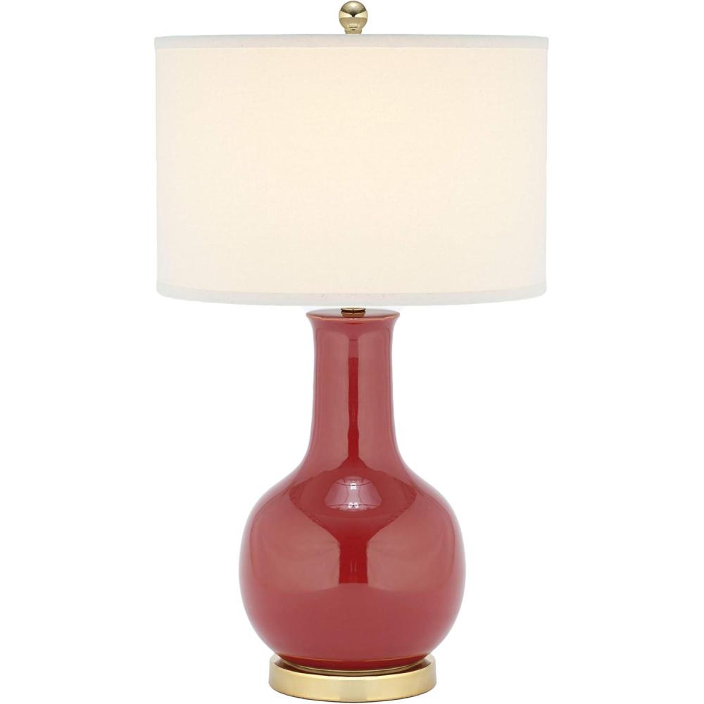image:imageSAFAVIEH Lighting Collection Paris Modern Royal Blue Ceramic 28inch Bedroom Living Room Home Office Desk Nightstand Table Lamp LED Bulb IncludedRed