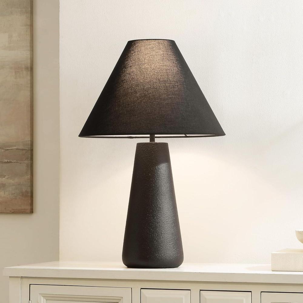 image:imageSAFAVIEH Lighting Collection Piper Black Resin 27inch Table Lamp for Bedroom Living Room Home Office Desk Nightstand LED Bulb IncludedBlack