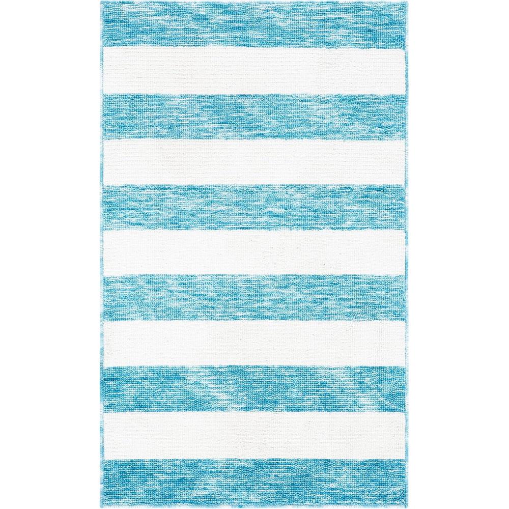 image:imageSAFAVIEH Washable Rug Easy Care Collection  5 x 8 Blue amp Ivory Easy to Clean Ideal for Living Room Bedroom Dining Space ECR115MBlueIvory