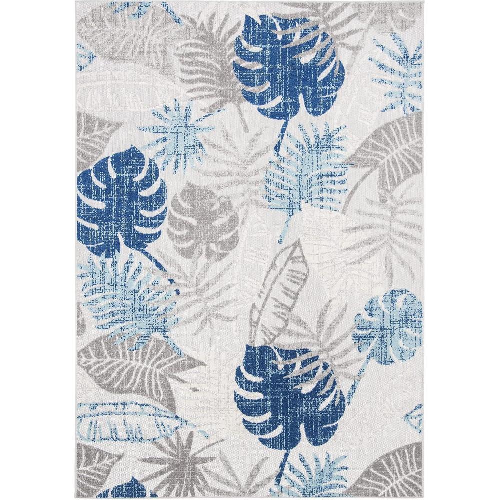 image:imageSAFAVIEH Washable Rug Outdoor Cabana Collection 8 x 10 Cream amp Red NonShedding amp Easy to Clean Ideal for Patio Backyard Mudroom CBN831AGreyBlue
