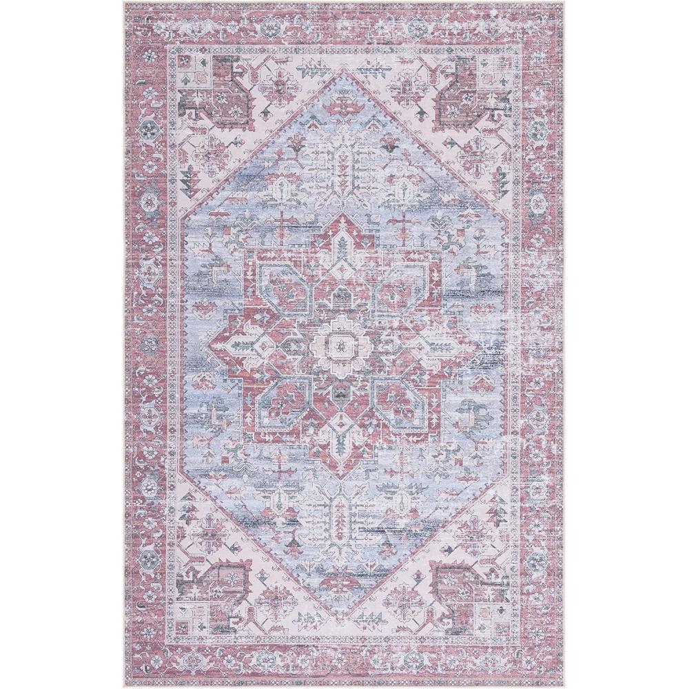image:imageSAFAVIEH Washable Rug Tucson Collection 6 x 9 Dark Sage amp Ivory Slip Resistant amp Easy to Clean Ideal for Living Room Bedroom Dining Space TSN102FGrey BlueRust