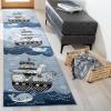 SAFAVIEH Carousel Kids Collection Accent Rug – 4′ x 6′, Blue & Grey, Animal Design, Non-Shedding & Easy Care, Ideal for High Traffic Areas for Boys & Girls in Playroom, Nursery, Bedroom (CRK121B)(Blue/Grey)