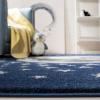 SAFAVIEH Carousel Kids Collection Area Rug – 5’3″ x 7’6″, Light Grey & White, Non-Shedding & Easy Care, Ideal for High Traffic Areas for Boys & Girls in Playroom, Nursery, Bedroom (CRK135F)(Navy/Grey)