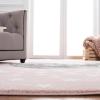 SAFAVIEH Carousel Kids Collection Area Rug – 5’3″ x 7’6″, Light Grey & White, Non-Shedding & Easy Care, Ideal for High Traffic Areas for Boys & Girls in Playroom, Nursery, Bedroom (CRK135F)(Pink/Grey)