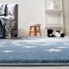 SAFAVIEH Carousel Kids Collection Area Rug – 5’3″ x 7’6″, Light Grey & White, Non-Shedding & Easy Care, Ideal for High Traffic Areas for Boys & Girls in Playroom, Nursery, Bedroom (CRK135F)(Light Blue/Grey)