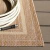SAFAVIEH Courtyard Collection 8′ x 10′ Natural / Black CY8475 Indoor/ Outdoor Patio Backyard Mudroom Area Rug(Beige/Dark Beig)