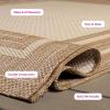 SAFAVIEH Courtyard Collection 8′ x 10′ Natural / Black CY8475 Indoor/ Outdoor Patio Backyard Mudroom Area Rug(Beige/Dark Beig)