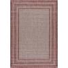 SAFAVIEH Courtyard Collection 8′ x 10′ Natural / Black CY8475 Indoor/ Outdoor Patio Backyard Mudroom Area Rug(Grey/Red)