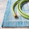 SAFAVIEH Courtyard Collection 8′ x 10′ Natural / Black CY8475 Indoor/ Outdoor Patio Backyard Mudroom Area Rug(Ivory/Aqua)