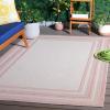 SAFAVIEH Courtyard Collection 8′ x 10′ Natural / Black CY8475 Indoor/ Outdoor Patio Backyard Mudroom Area Rug(Ivory/Pink)