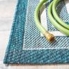 SAFAVIEH Courtyard Collection 8′ x 10′ Natural / Black CY8475 Indoor/ Outdoor Patio Backyard Mudroom Area Rug(Ivory/Teal)