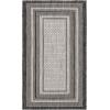 SAFAVIEH Courtyard Collection 8′ x 10′ Natural / Black CY8475 Indoor/ Outdoor Patio Backyard Mudroom Area Rug(Light Grey/Black)