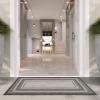 SAFAVIEH Courtyard Collection 8′ x 10′ Natural / Black CY8475 Indoor/ Outdoor Patio Backyard Mudroom Area Rug(Light Grey/Black)