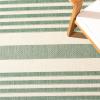 SAFAVIEH Courtyard Collection 8′ x 11′ Beige/Sweet Pea CY6062 Stripe Indoor/ Outdoor Waterproof Easy-Cleaning Patio Backyard Mudroom Area-Rug(Beige/Dark Green)