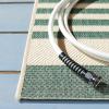 SAFAVIEH Courtyard Collection 8′ x 11′ Beige/Sweet Pea CY6062 Stripe Indoor/ Outdoor Waterproof Easy-Cleaning Patio Backyard Mudroom Area-Rug(Beige/Dark Green)