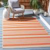 SAFAVIEH Courtyard Collection 8′ x 11′ Beige/Sweet Pea CY6062 Stripe Indoor/ Outdoor Waterproof Easy-Cleaning Patio Backyard Mudroom Area-Rug(Brown / Bone)